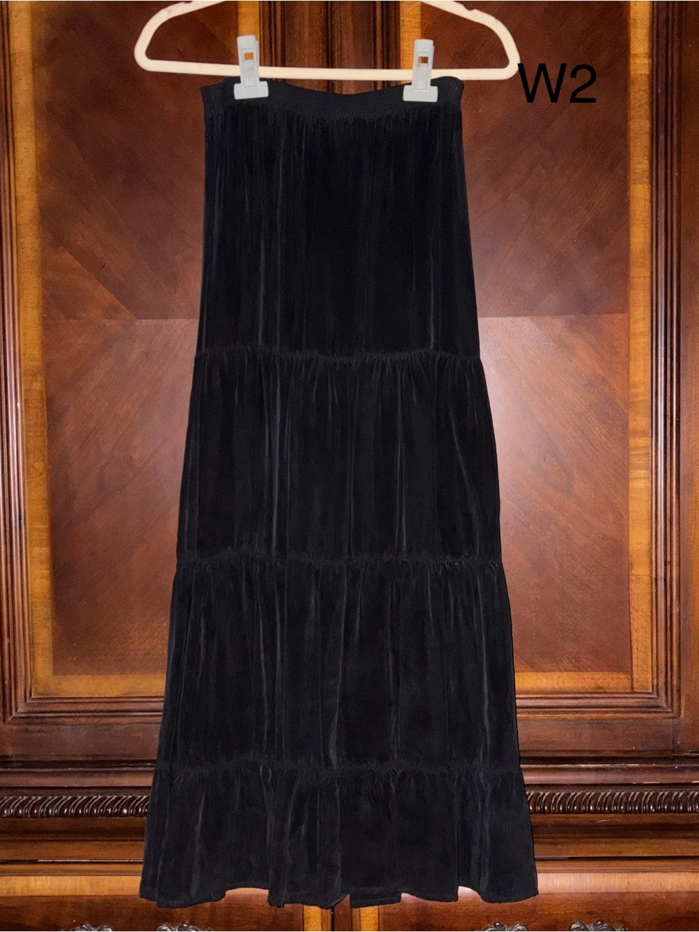 Tianello Black Tiered Maxi Skirt